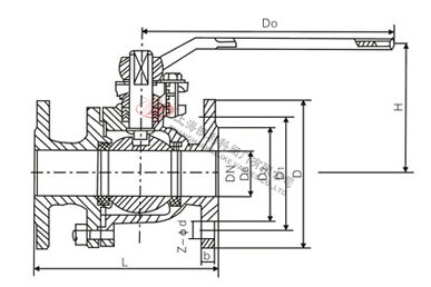 Q41F不銹鋼球閥外形結(jié)構(gòu)圖